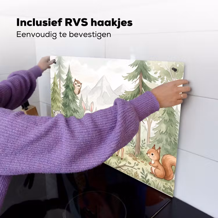 Bos - Dieren - Groen Inductie beschemer met haakjes klein -ky-ophangen-nl