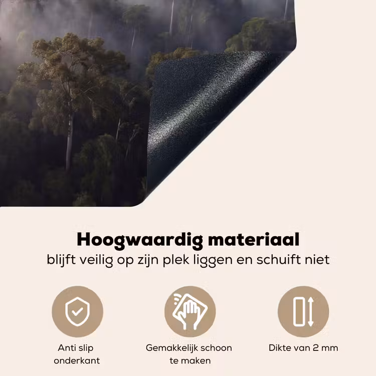 Bos - Mist - Natuur - Groen Inductie beschemer met haakjes klein -ky-onderkant-nl