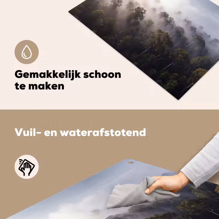 Bos - Mist - Natuur - Groen Inductie beschemer met haakjes klein -ky-schoon-nl