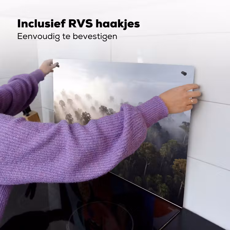 Bos - Mist - Natuur - Groen Inductie beschemer met haakjes klein -ky-ophangen-nl