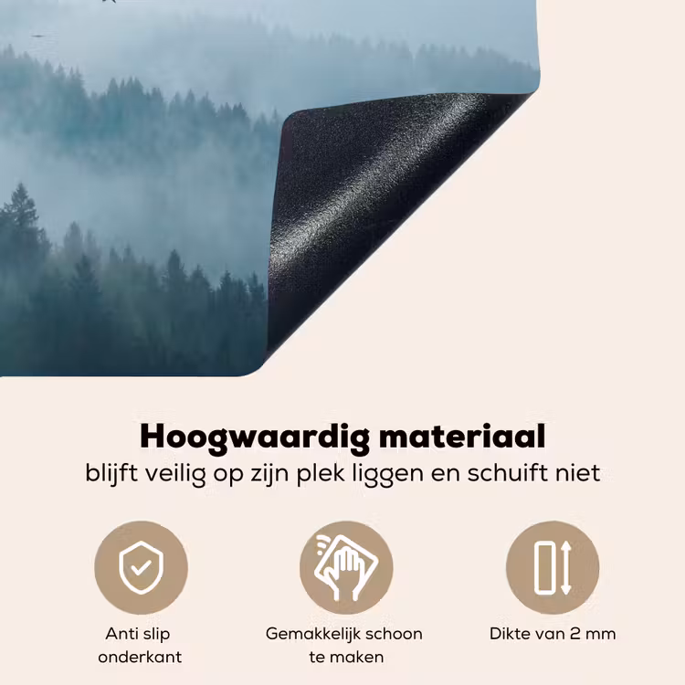 Bos - Mist - Vogels - Natuur - Groen Inductie beschemer met haakjes klein -ky-onderkant-nl