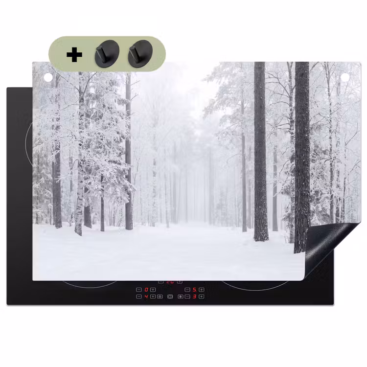 Bos - Sneeuw - Pad - Winter - Stilte Inductie beschemer met haakjes klein -3d
