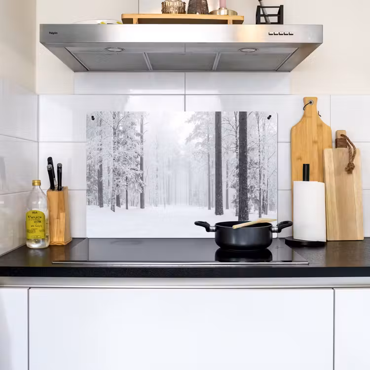 Bos - Sneeuw - Pad - Winter - Stilte Inductie beschemer met haakjes klein -sfeer2