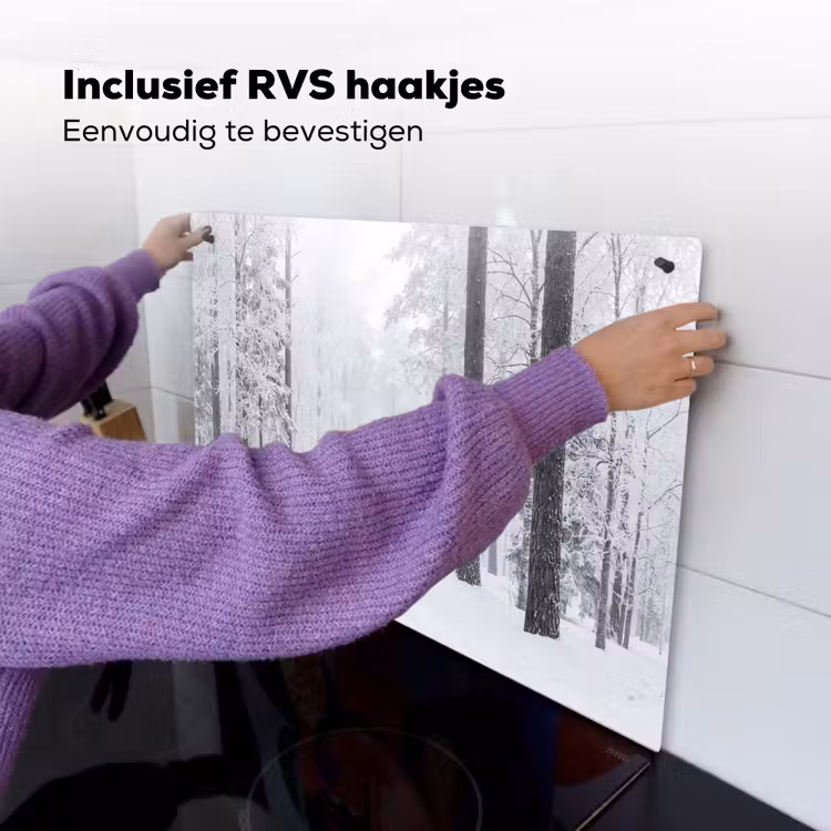 Bos - Sneeuw - Pad - Winter - Stilte Inductie beschemer met haakjes klein -ky-ophangen-nl