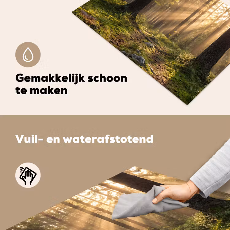 Bos - Zonlicht - Gras Inductie beschemer met haakjes klein -ky-schoon-nl