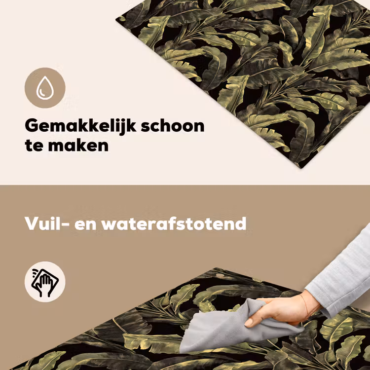 Botanisch - Bladeren - Groen Inductie beschemer met haakjes klein 777 -ky-schoon-nl