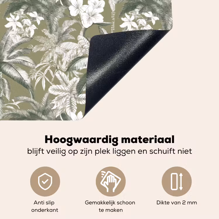 Botanisch - Bloemen - Groen Inductie beschemer met haakjes klein 777 -ky-onderkant-nl