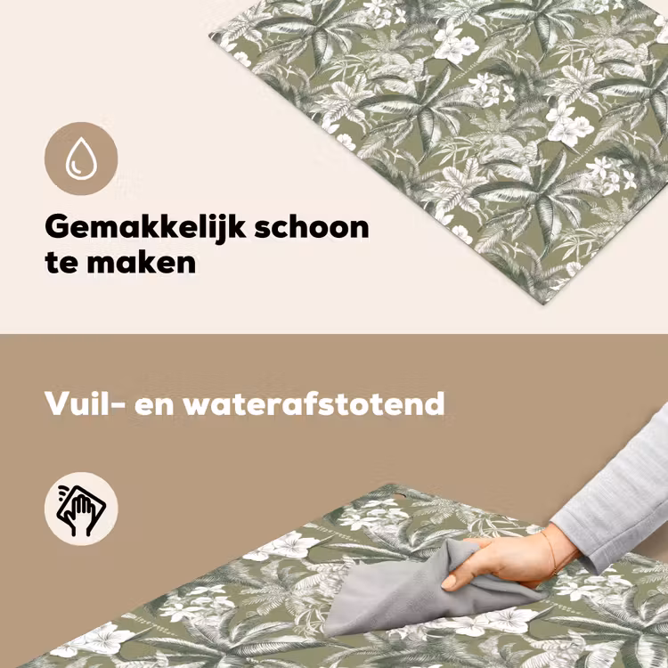 Botanisch - Bloemen - Groen Inductie beschemer met haakjes klein 777 -ky-schoon-nl