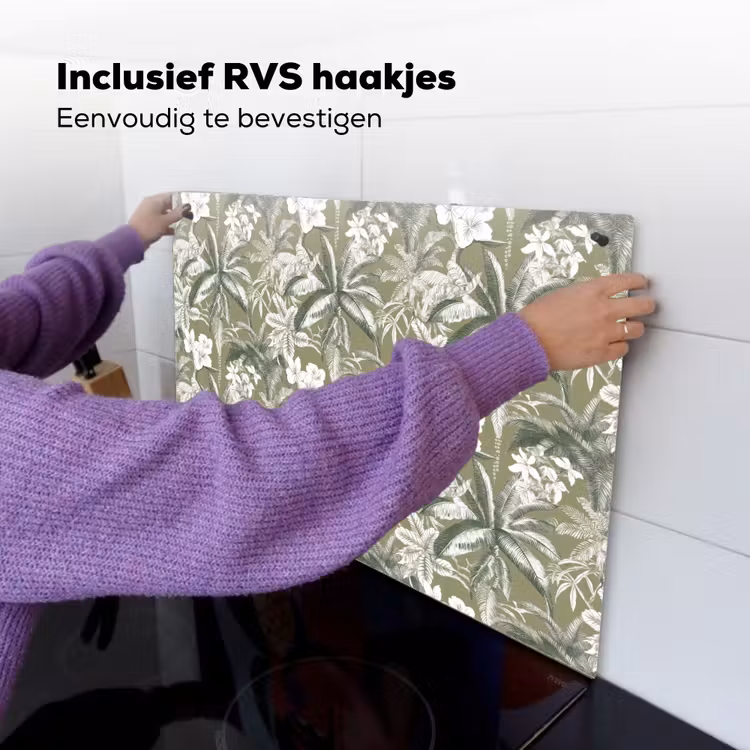 Botanisch - Bloemen - Groen Inductie beschemer met haakjes klein 777 -ky-ophangen-nl