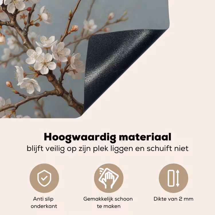Botanisch - Stilleven - Blauw Inductie beschemer met haakjes klein -ky-onderkant-nl