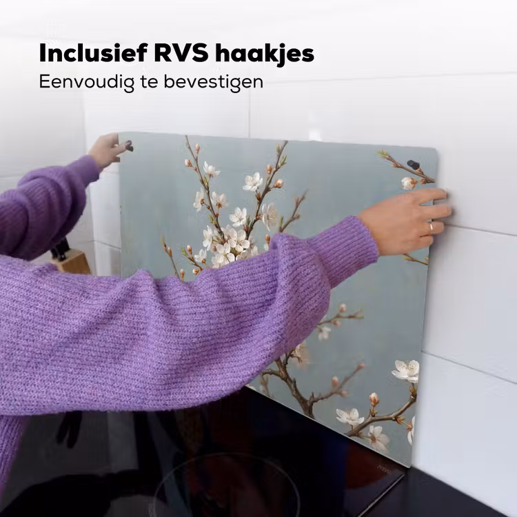 Botanisch - Stilleven - Blauw Inductie beschemer met haakjes klein -ky-ophangen-nl