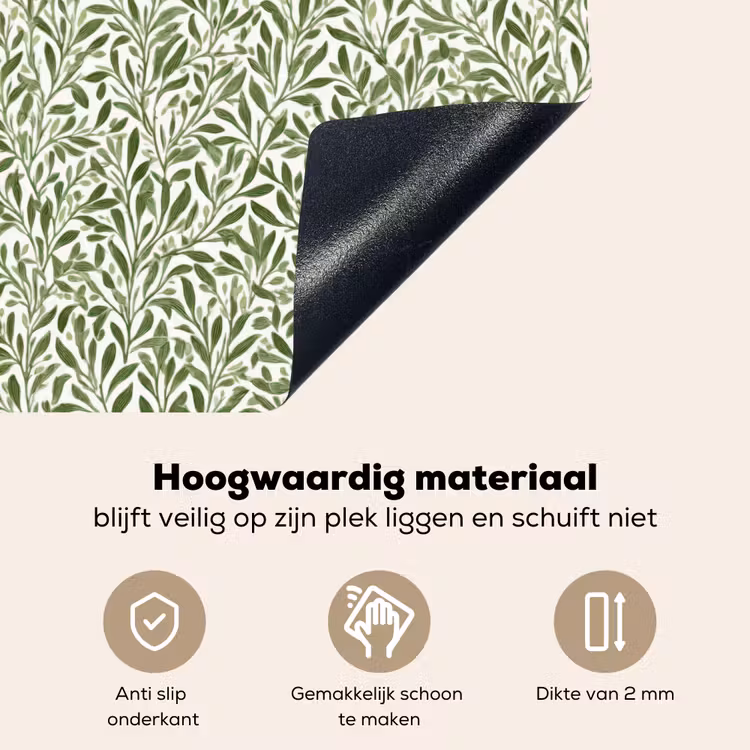 Botanisch - Takken - Groen Inductie beschemer met haakjes klein 777 -ky-onderkant-nl