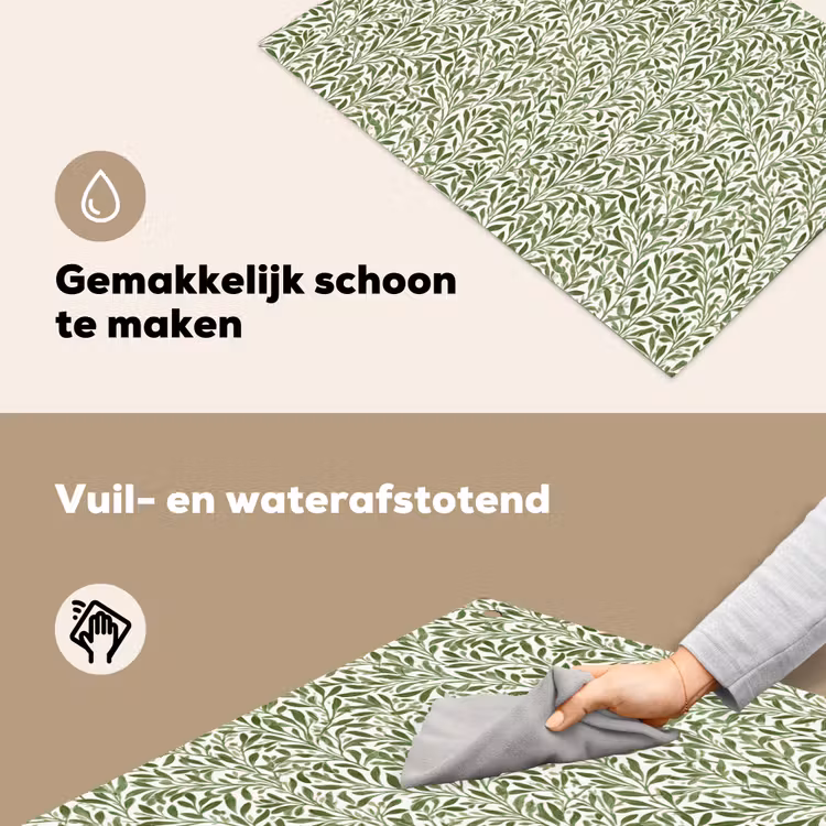 Botanisch - Takken - Groen Inductie beschemer met haakjes klein 777 -ky-schoon-nl
