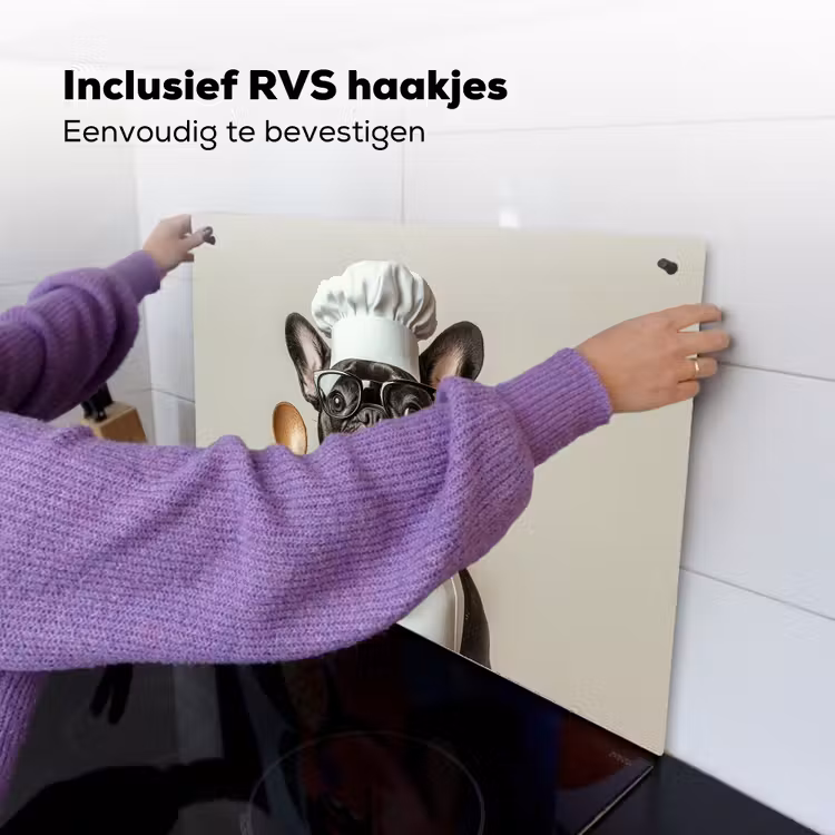 Bril - Hond - Kok Inductie beschemer met haakjes klein -ky-ophangen-nl