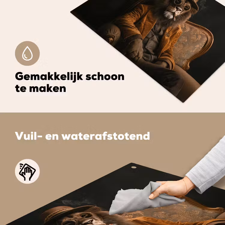 Bril - Leeuw - Bank - Hoed Inductie beschemer met haakjes klein -ky-schoon-nl