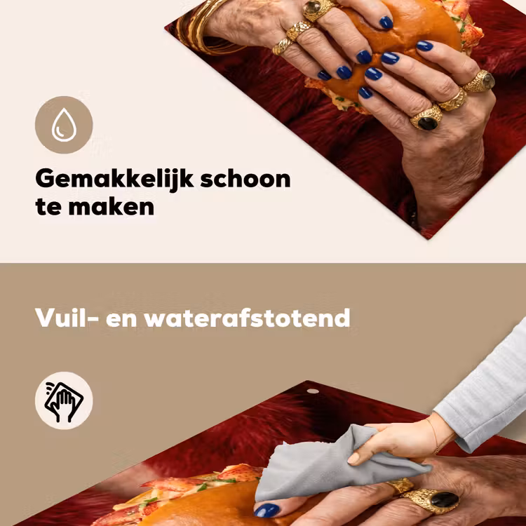 Broodje - Bontjas - Goud Inductie beschemer met haakjes klein -ky-schoon-nl