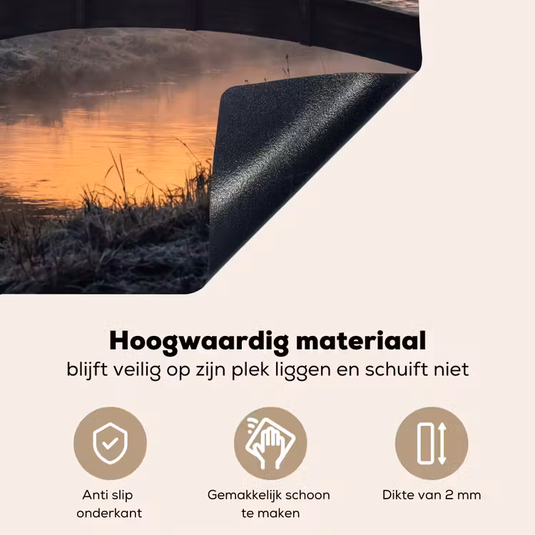 Brug - Mist - Bomen - Water Inductie beschemer met haakjes klein -ky-onderkant-nl