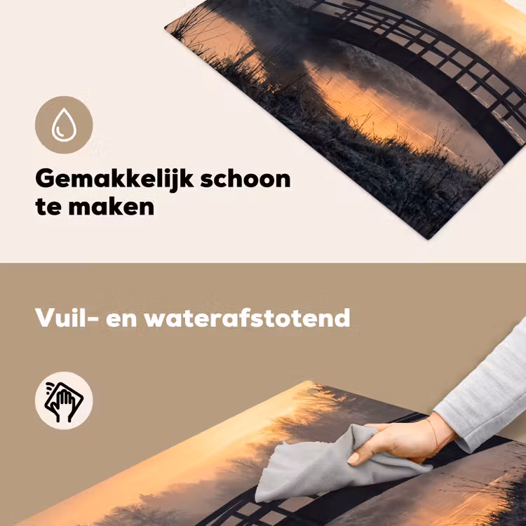 Brug - Mist - Bomen - Water Inductie beschemer met haakjes klein -ky-schoon-nl