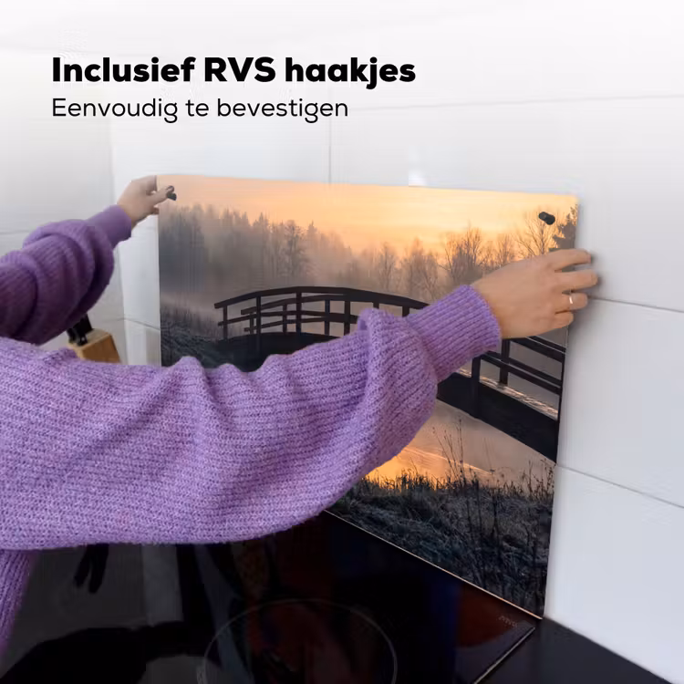 Brug - Mist - Bomen - Water Inductie beschemer met haakjes klein -ky-ophangen-nl