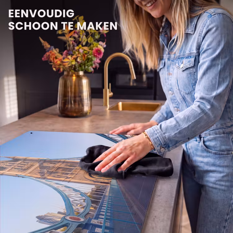 Brug - Toren - Architectuur - Klassiek - Blauw Inductie beschemer met haakjes klein -ky-schoon-nl