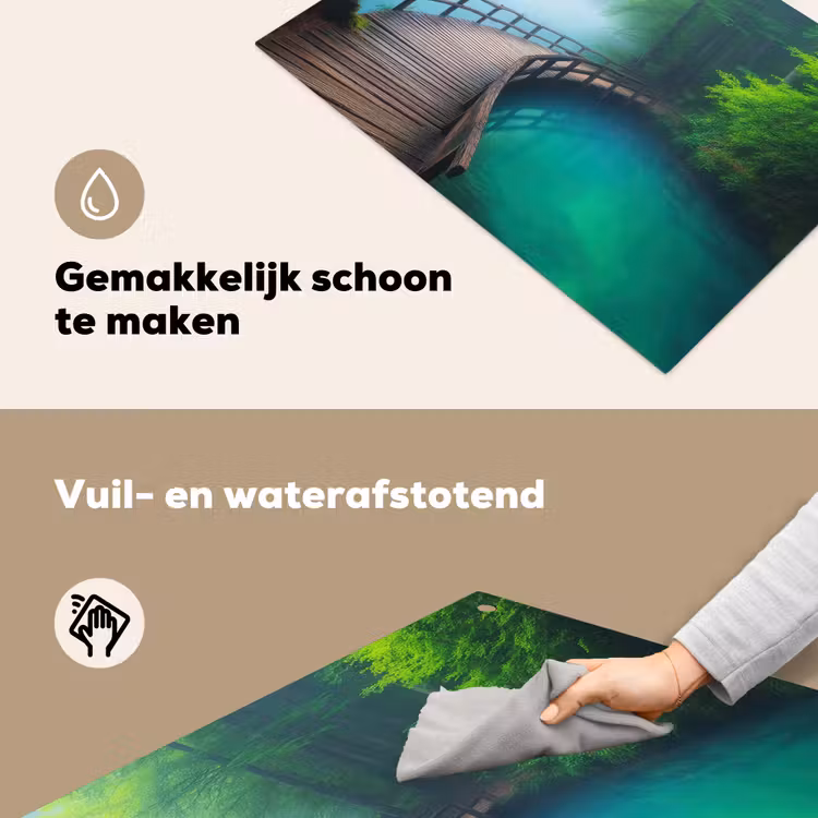 Brug - Water - Rivier - Bos Inductie beschemer met haakjes klein -ky-schoon-nl