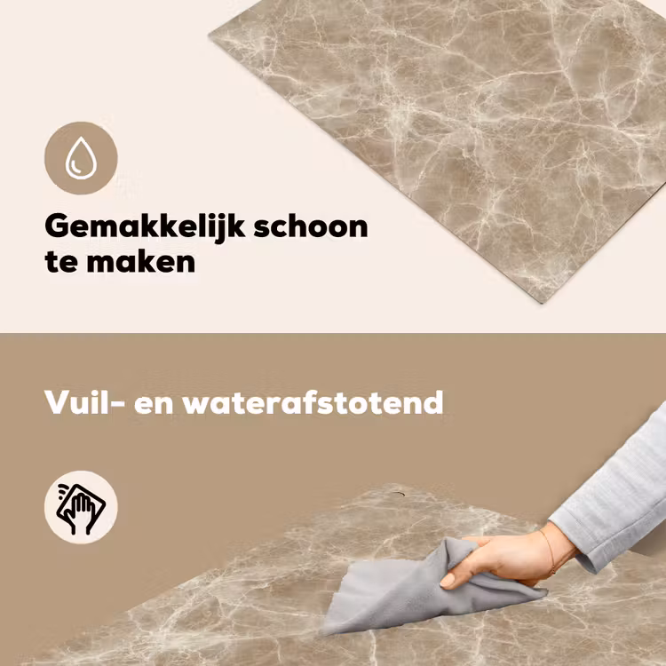 Bruin - Kristaladers - Marmer Inductie beschemer met haakjes klein 777 -ky-schoon-nl