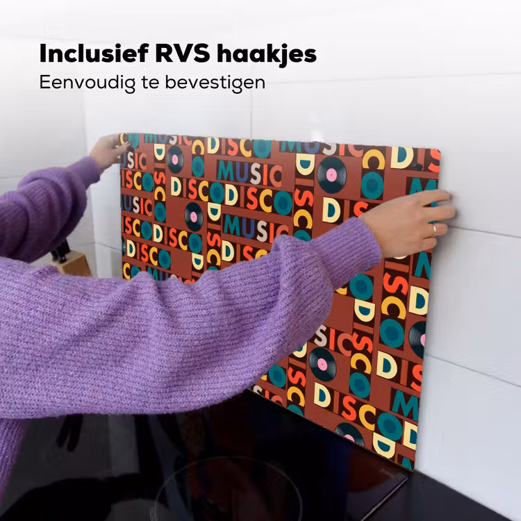 Bruin - Retro - Disco - Patroon Inductie beschemer met haakjes klein 777 -ky-ophangen-nl