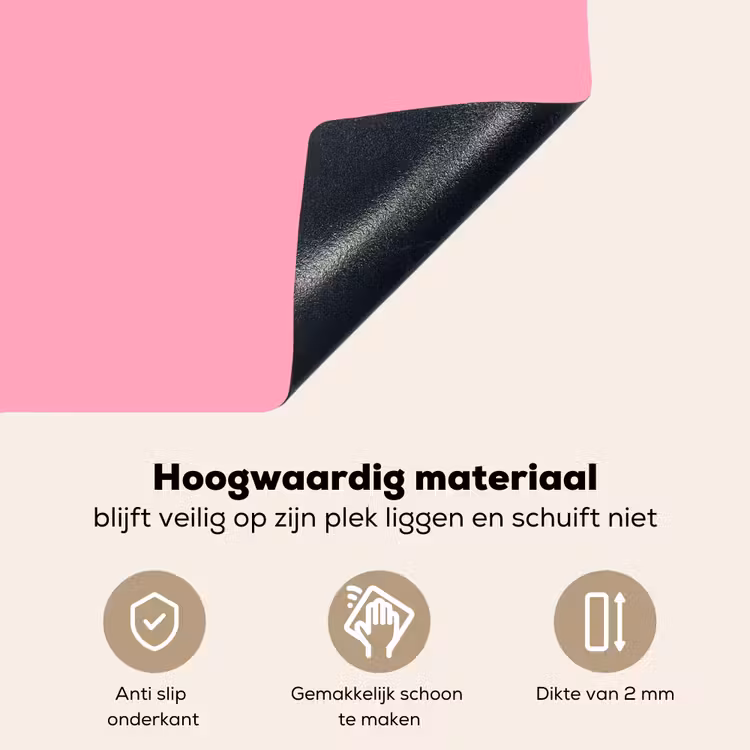 Bubblegum - Pink - Roze Inductie beschemer met haakjes klein 777 -ky-onderkant-nl