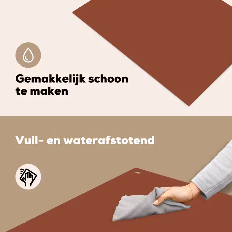 Burnt - Mahogany - Terracotta Inductie beschemer met haakjes klein 777 -ky-schoon-nl