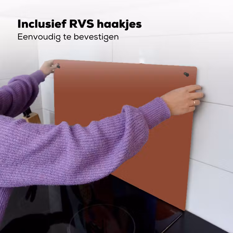 Burnt - Mahogany - Terracotta Inductie beschemer met haakjes klein 777 -ky-ophangen-nl