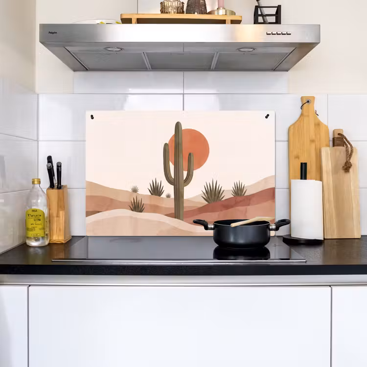 Cactus - Duinen - Modern - Landschap - Groen Inductie beschemer met haakjes klein -sfeer2