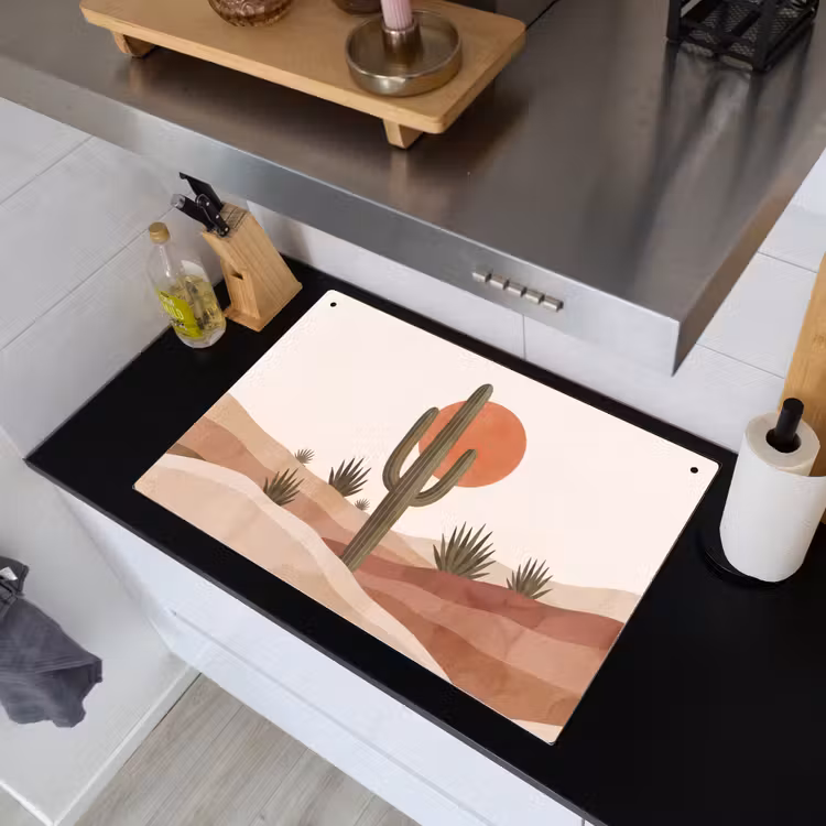 Cactus - Duinen - Modern - Landschap - Groen Inductie beschemer met haakjes klein -sfeer1