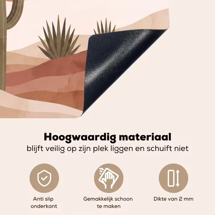 Cactus - Duinen - Modern - Landschap - Groen Inductie beschemer met haakjes klein -ky-onderkant-nl