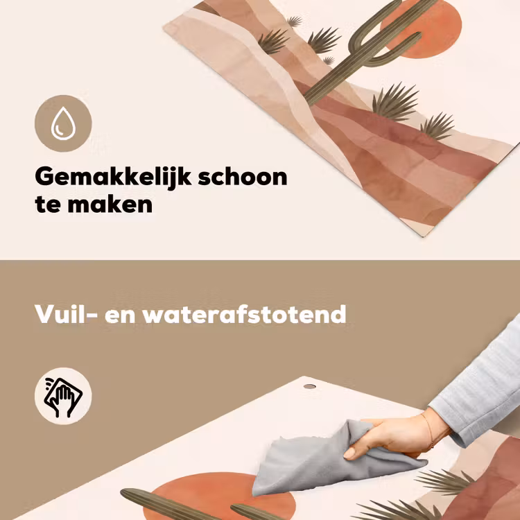 Cactus - Duinen - Modern - Landschap - Groen Inductie beschemer met haakjes klein -ky-schoon-nl