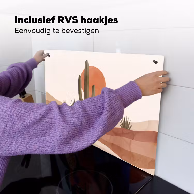 Cactus - Duinen - Modern - Landschap - Groen Inductie beschemer met haakjes klein -ky-ophangen-nl