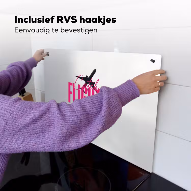 Catch flights not feelings - Vliegtuig - Roze Inductie beschemer met haakjes klein -ky-ophangen-nl
