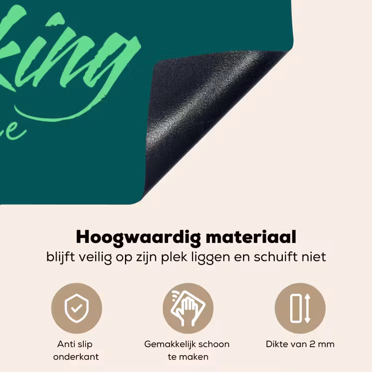 c'est la fucking vie - Groen - Handgeschreven Inductie beschemer met haakjes klein -ky-onderkant-nl