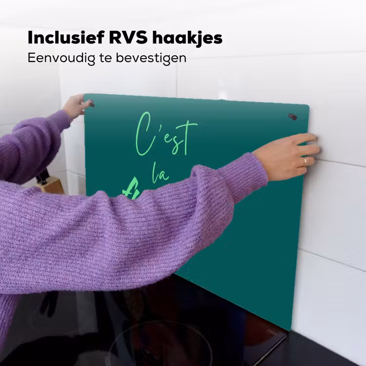 c'est la fucking vie - Groen - Handgeschreven Inductie beschemer met haakjes klein -ky-ophangen-nl