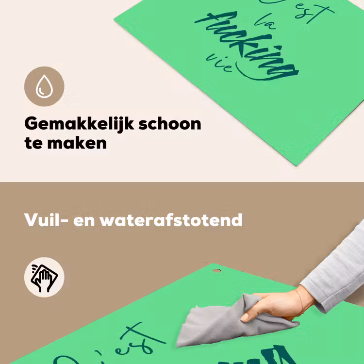 c'est la fucking vie - Groen - Penseelstijl Inductie beschemer met haakjes klein -ky-schoon-nl