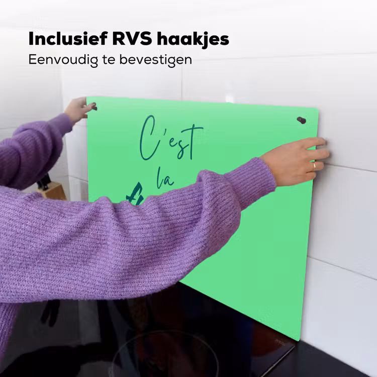 c'est la fucking vie - Groen - Penseelstijl Inductie beschemer met haakjes klein -ky-ophangen-nl