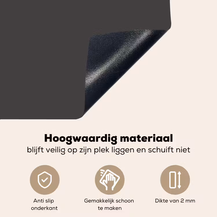 Charcoal - Grijs- Grey Inductie beschemer met haakjes klein 777 -ky-onderkant-nl
