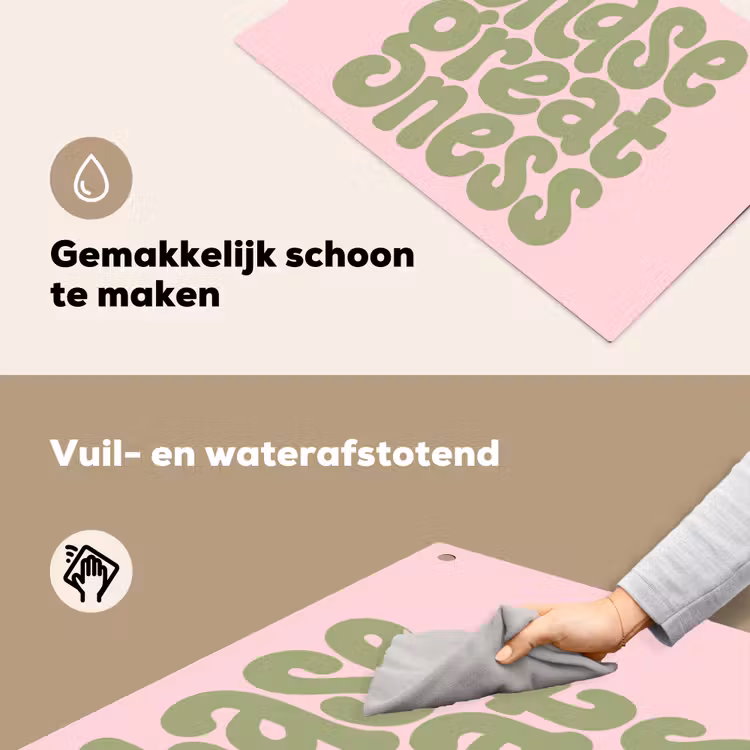 Chase greatness - Groen - Roze - Retro Inductie beschemer met haakjes klein -ky-schoon-nl