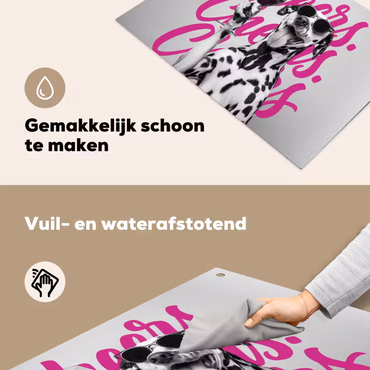 Cheers - Hond - Roze - Wijn Inductie beschemer met haakjes klein -ky-schoon-nl
