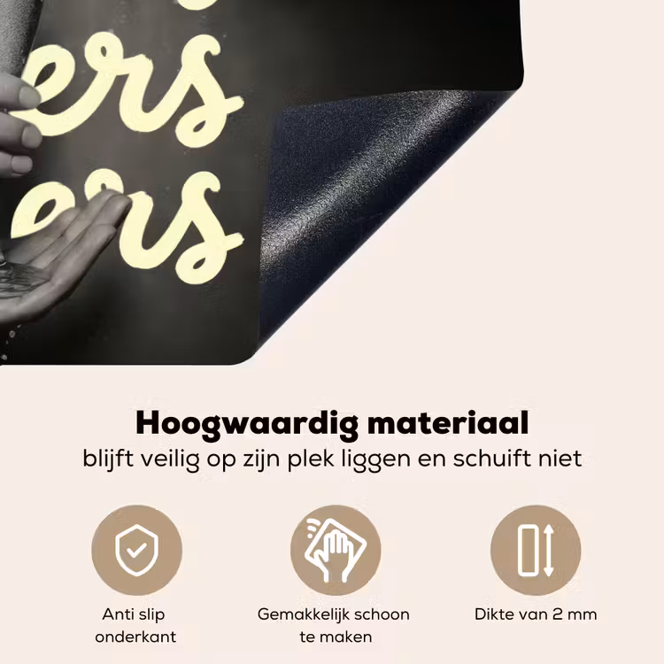 Cheers - Wijn - Zwart - Wit Inductie beschemer met haakjes klein -ky-onderkant-nl