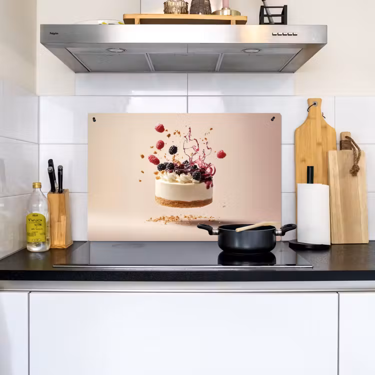 Cheesecake - Eten - Roze - Taart Inductie beschemer met haakjes klein -sfeer2