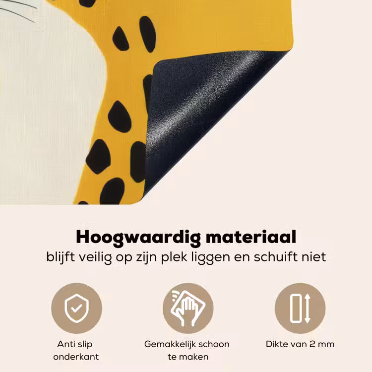 Cheetah - Illustratie - Geel Inductie beschemer met haakjes klein -ky-onderkant-nl