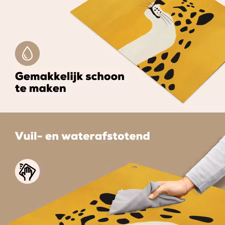 Cheetah - Illustratie - Geel Inductie beschemer met haakjes klein -ky-schoon-nl
