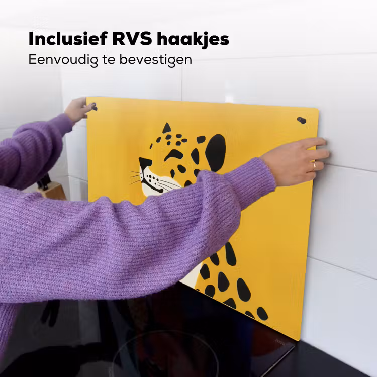 Cheetah - Illustratie - Geel Inductie beschemer met haakjes klein -ky-ophangen-nl