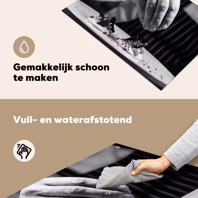 Chef - Garnering - Gerecht Inductie beschemer met haakjes klein -ky-schoon-nl