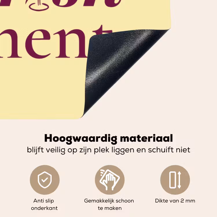 Cherish every moment - Cocktailglas - Geel Inductie beschemer met haakjes klein -ky-onderkant-nl